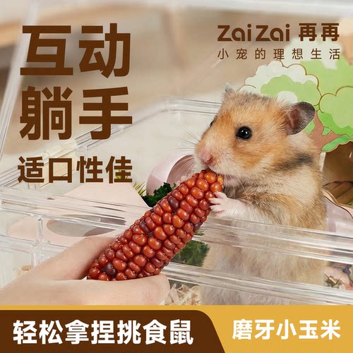 再再仓鼠零食小玉米磨牙棒粮食面包虫金丝熊花枝造景生活用品玩具 - 图2