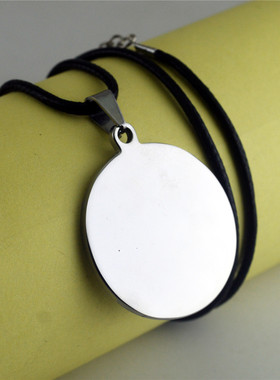 免费刻字个性订制圆牌项链男士女式情侣吊坠生日礼物宠物防丢失牌