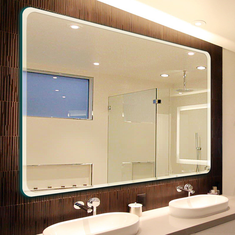 浴室镜子免打孔卫浴镜卫生间化妆壁挂梳妆厕所洗手间简约贴墙挂镜