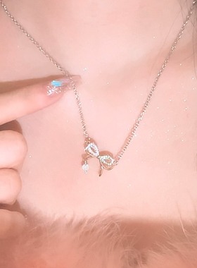 在逃公主项链女款纯银轻奢小众2023新款爆款锁骨链闺蜜生日礼物