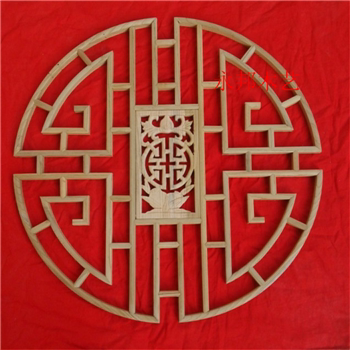 东阳木雕八角圆形中式仿古门窗玄关隔断屏风 背景墙 镂空实木花格 - 图1