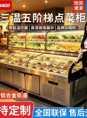 志高三温阶梯海鲜冷藏冷冻展示柜