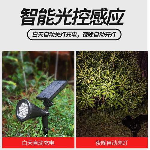 太阳能射灯户外超亮防水插地草坪家用室外景观庭院花园照树氛围灯 - 图2