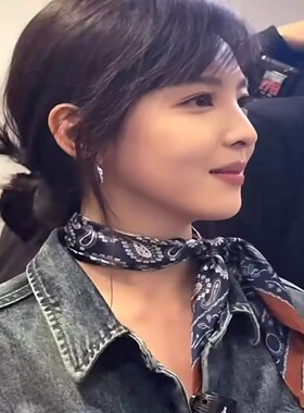章若楠同款丝巾女2025春夏新款复古系脖高级感小方巾配饰领巾围巾