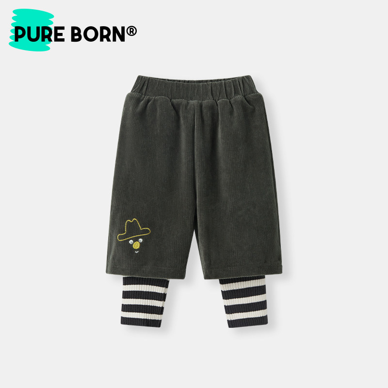 博睿恩男童长裤秋冬款婴儿女宝宝灯芯绒加厚保暖休闲裤子1-6岁,淘宝优惠券,粉丝福利购,淘宝优惠卷