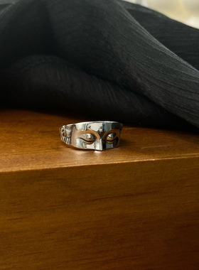 925银佛头不言开口戒指