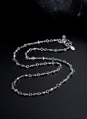 复古925银情侣多元素项链