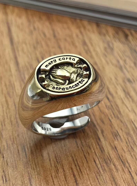 情侣925银复古上帝之眼戒指