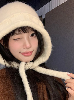2024秋冬新款显脸小针织毛线帽女