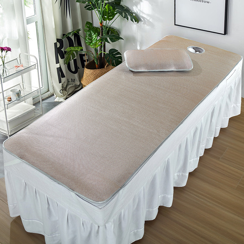 美容床凉席美容院专用冰丝藤席夏季透气可水洗按摩洗头床垫子带洞,淘宝优惠券,粉丝福利购,淘宝优惠卷