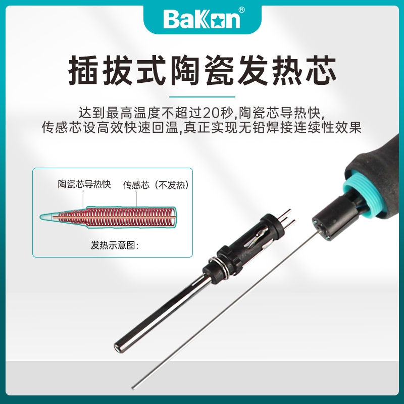 深圳白光B焊台K60/BK90可调温恒温白光烙铁数显焊台焊锡枪60W/90W - 图1