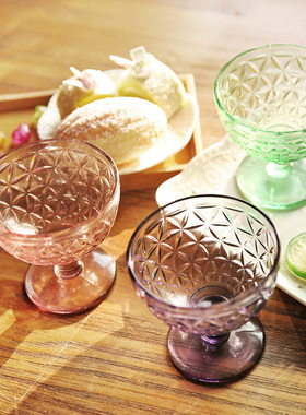 浮雕玻璃花瓣水果沙拉碗甜品摆件