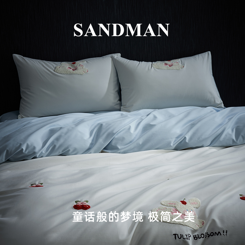 Sandman睡神仕高档春夏床品磨毛长绒棉全棉纯棉可爱床上四件套-图2