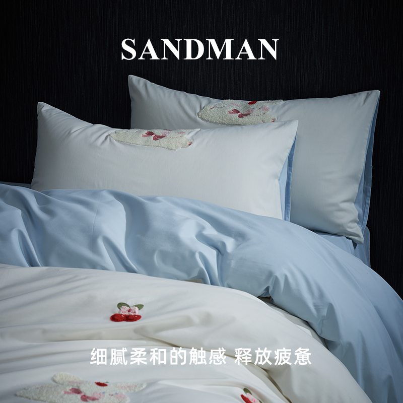 Sandman睡神仕高档春夏床品磨毛长绒棉全棉纯棉可爱床上四件套-图1