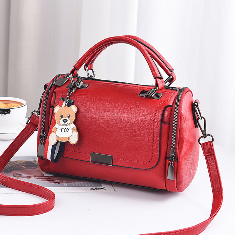 新款2021韩版爆款软皮波士顿小包包 诗艺箱包女士包袋