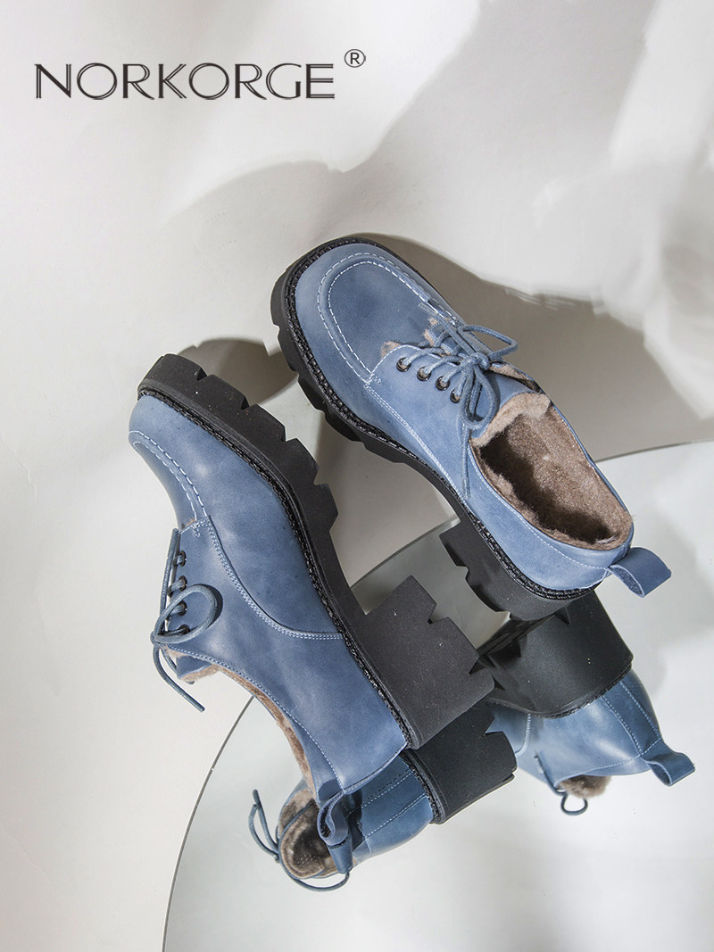 2025新款冬季复古真毛粉色毛毛鞋真皮粗跟小皮鞋厚底防滑小短靴女,淘宝优惠券,粉丝福利购,淘宝优惠卷