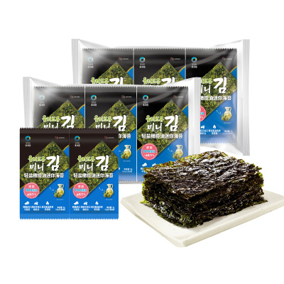 清净园轻盐橄榄油迷你海苔18袋烤紫菜片儿童包饭海苔拌饭海苔即食