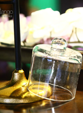 百搭风金色烛台点心盘家居装饰