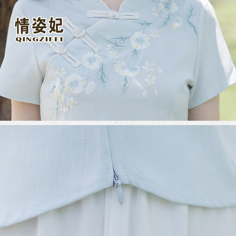 民国风改良汉服短袖上衣复古旗袍 情姿妃上衣