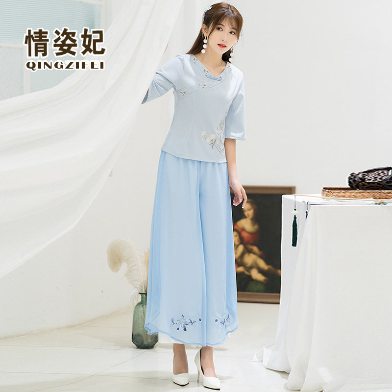 夏季中国风改良版年轻棉麻上衣旗袍 情姿妃上衣