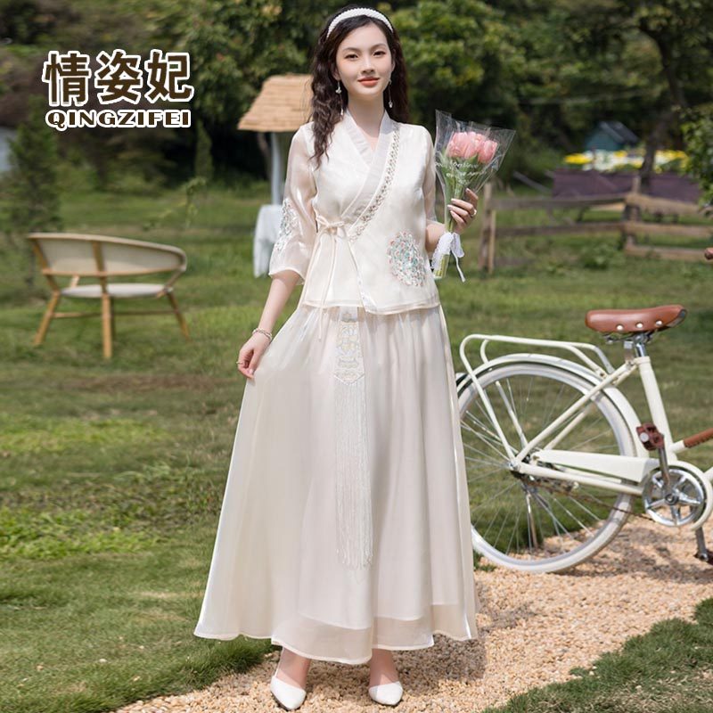 春夏汉服中国风改良旗袍上衣工作服 情姿妃上衣