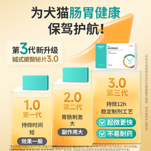 狗狗拉稀止泻猫咪拉肚子药肠胃炎症宠物软便腹泻便血碱式碳酸铋片 - 图1