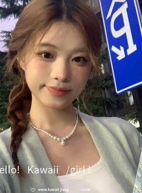 高级感复古珍珠碎银子项链小众轻奢设计感锁骨链优雅温柔气质颈链