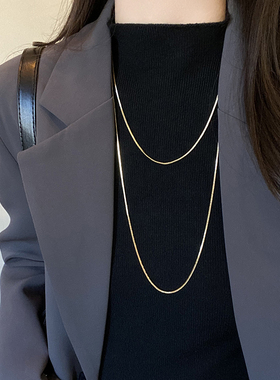 长款双层叠戴蛇骨项链女毛衣链2026新款轻奢锁骨链配饰时尚高级感