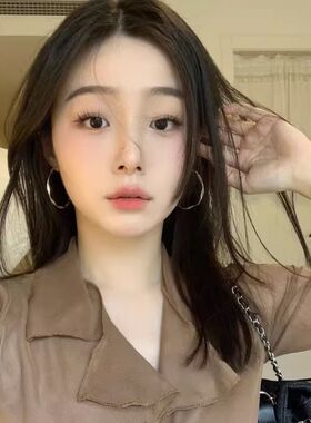 大号银色耳圈气质小号圆圈耳环2023新款小众设计高级感夸张耳饰