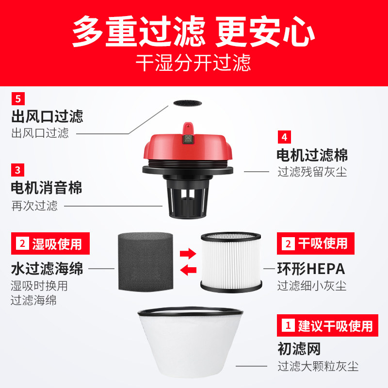 海尔桶式吸尘器家用干湿吹用地毯 海尔生活家电吸尘器
