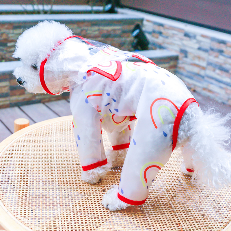 狗狗雨衣泰迪比熊博美防水雨披小型犬宠物雨天专用雨服四脚全包-图0