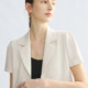 Langzi 25 flat lapel acetate short-sleeved business suit jacket black and white ol commuter style suit for women summer ຮູບແບບໃຫມ່