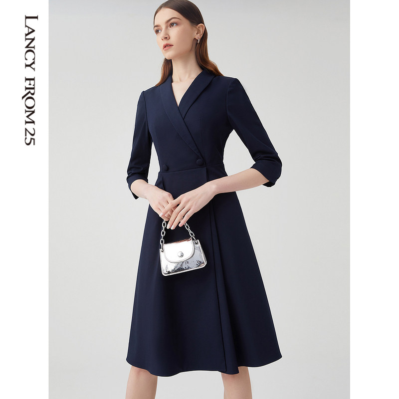 朗姿法式商务职业西装2022连衣裙 朗姿连衣裙