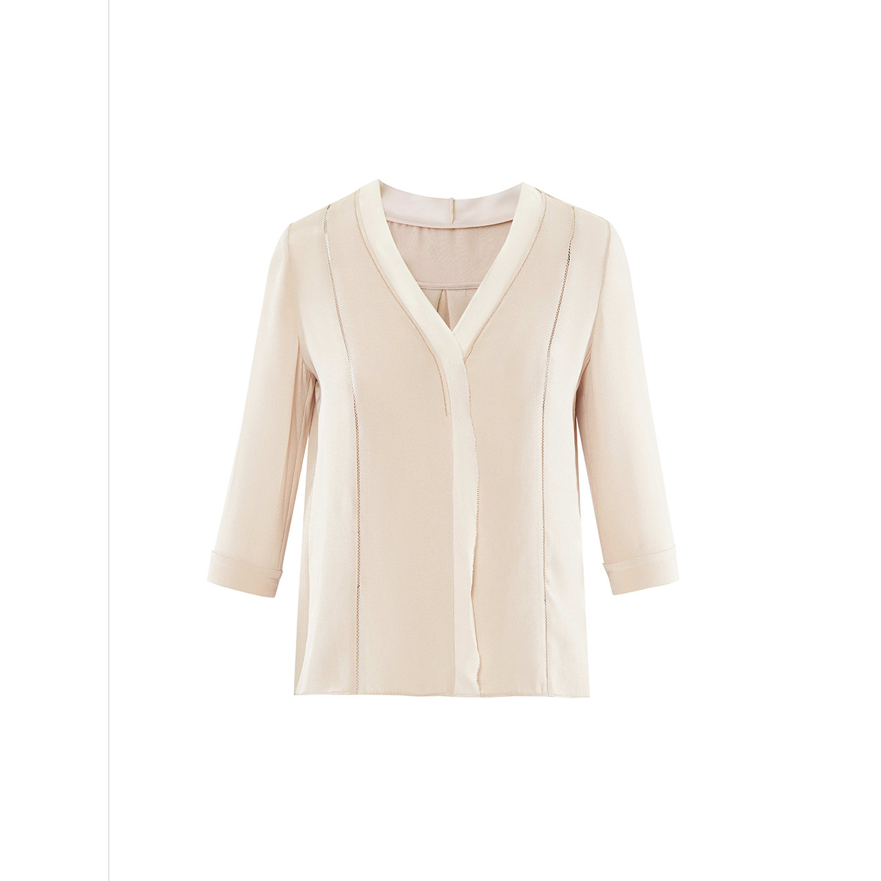 朗姿2020年夏季新款百搭v领衬衫 朗姿衬衫