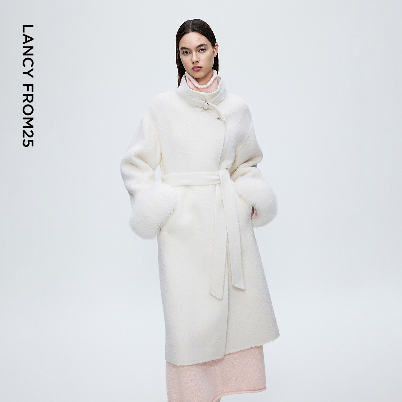 朗姿羊毛优雅高级简约长款毛呢大衣大女主呢子外套2025年冬季新款,淘宝优惠券,粉丝福利购,淘宝优惠卷