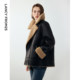 Langzi's casual temperament lapel motorcycle jacket winter high-end new imitation fur
