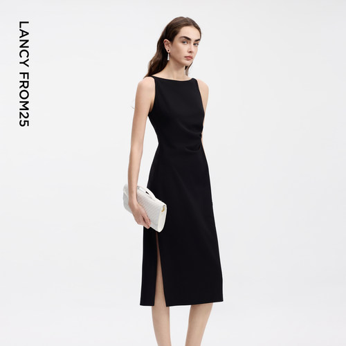 朗姿25法式精致气质礼服吊带连衣裙设计感春夏别致独特显瘦裙子 - 图3