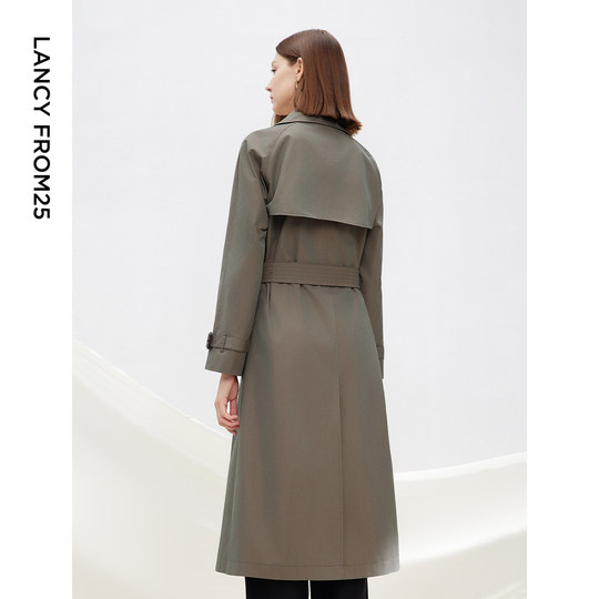 Langzi Wang Churan's same style French style Gaozhi British windbreaker jacket Hong Kong style mid-length autumn 25