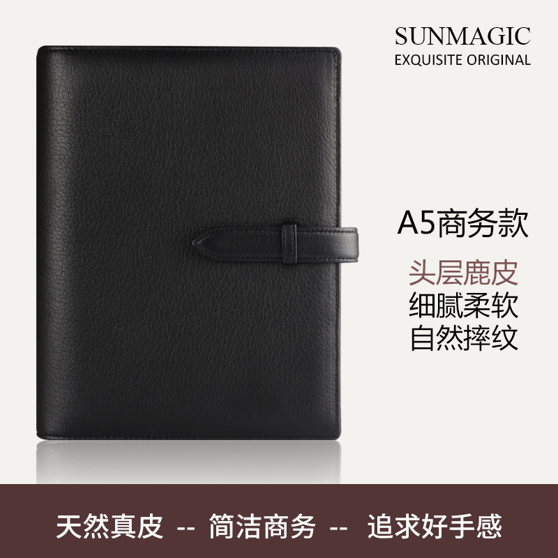 真皮活页笔记本记事本商务本手工头层牛皮手帐本办公精美礼品本送领导一本来样订做改款封面定制LOGO