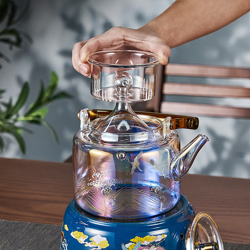 煮家用烧水壶蒸茶两用泡茶壶玻璃 福容茶壶