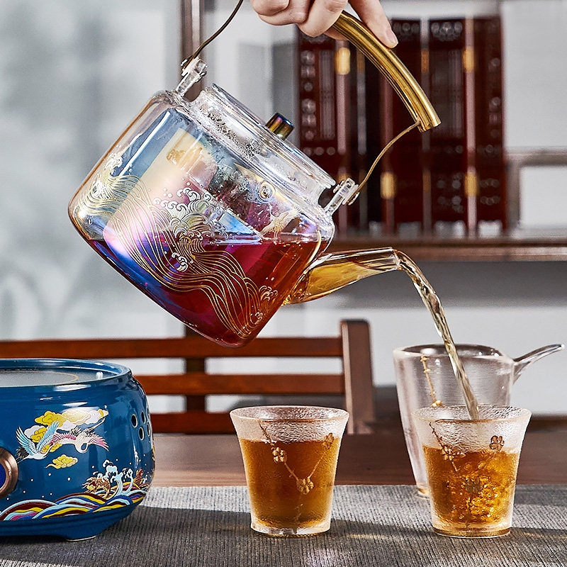 煮家用烧水壶蒸茶两用泡茶壶玻璃 福容茶壶