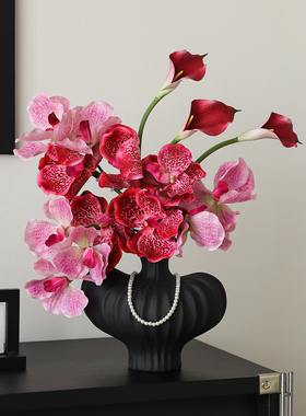 仿真蝴蝶兰轻奢高档客厅电视餐边柜桌面花艺装饰品摆件高级感小众