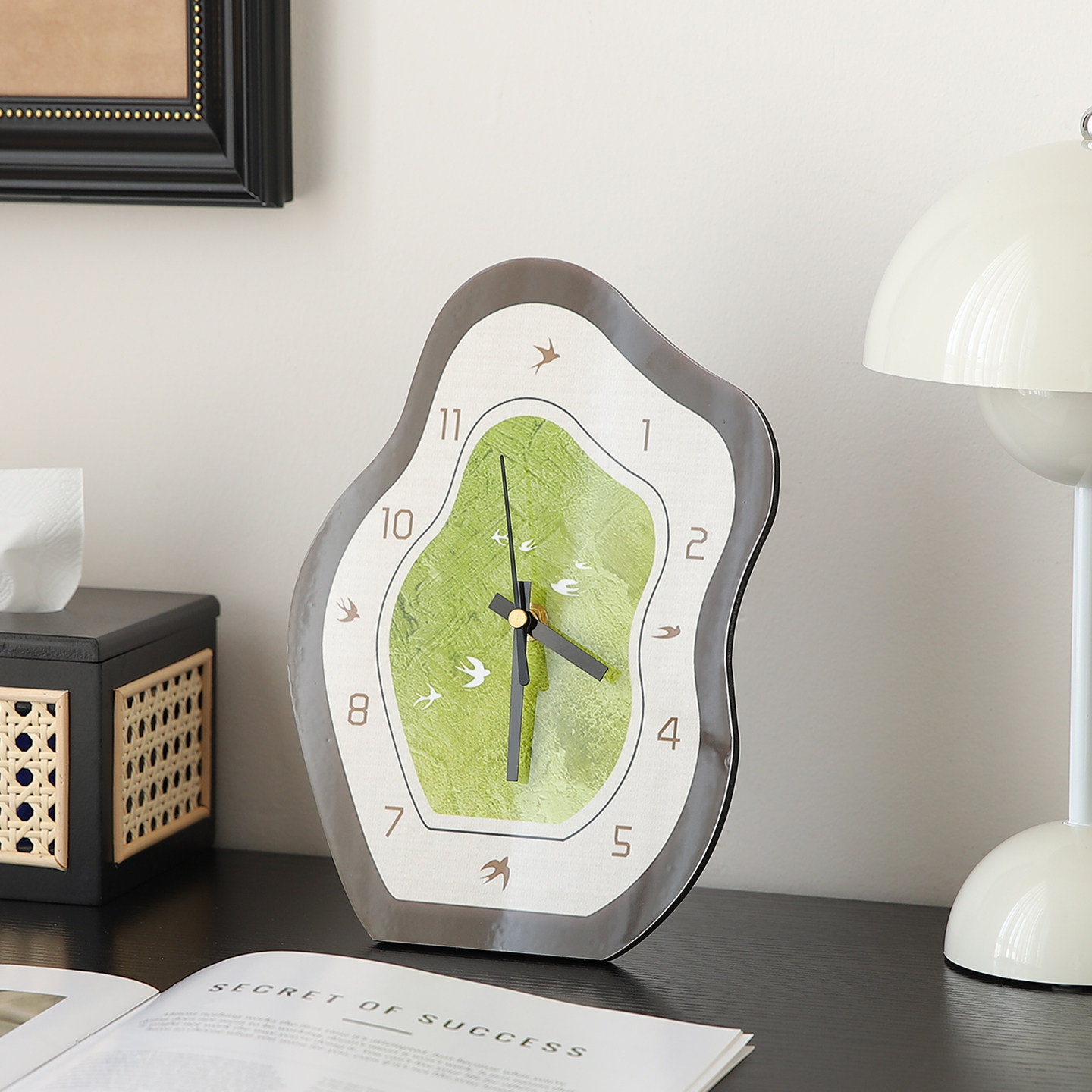 中古风复古办公室桌面时钟摆件电视柜书房装饰客厅家居高级感小众,淘宝优惠券,粉丝福利购,淘宝优惠卷