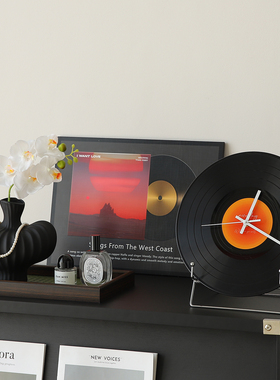 中古风电视柜装饰品摆件高级感小众客厅黑胶唱片桌面摆画家居好物