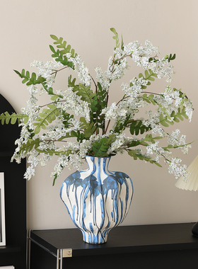 新中式电视餐边柜桌面花艺家居装饰品摆件客厅轻奢高档氛围感好物