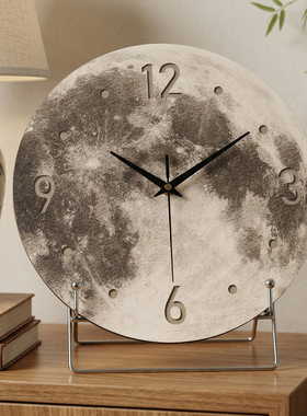 创意时钟桌面摆件高级感小众中古风客厅玄关电视柜台面家居装饰品