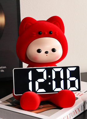 可爱治愈创意时钟摆件入户玄关酒柜客厅家居房间好物办公桌装饰品