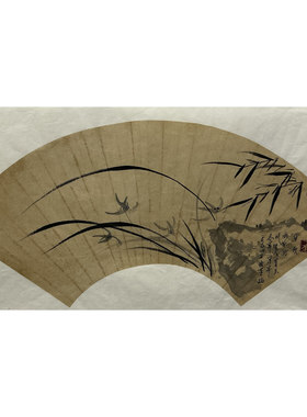 68X34厘米装饰国画纯手绘酒店仿古花鸟四尺四开兰花AE5082601-15