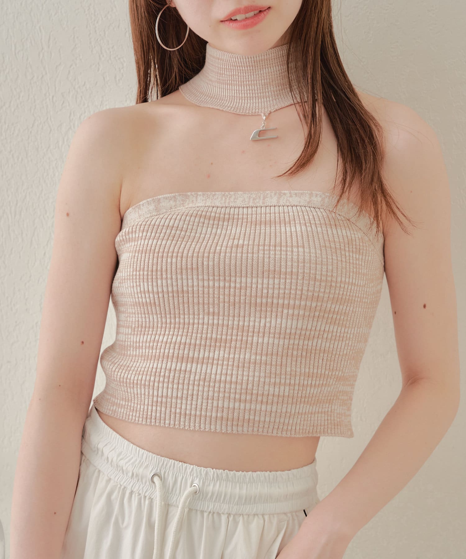 日代 Chico choker charm bare bustier 24SS百搭紧身胸衣背心-图2