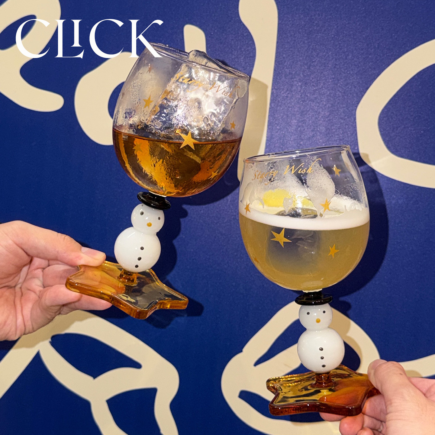 click雪人&星星高脚红酒杯创意香槟鸡尾酒玻璃杯圣诞新年礼物礼盒,淘宝优惠券,粉丝福利购,淘宝优惠卷